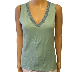 Geoffrey Beene Sport Women S Knit TankTop Sleeveless VNeck SilkNylon QuietLuxury